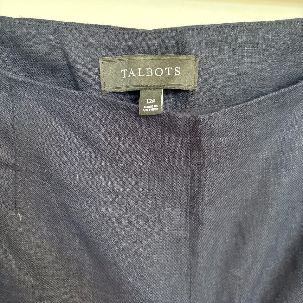 Talbots Linen Side Button Trousers In 12p - image 2
